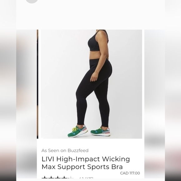 LANE Bryant sports bra Livi Active strappy blue & black molded cups 42 C - Picture 7 of 7